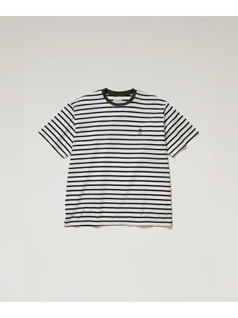 WOOLRICH (M)SHEEP HORIZONTAL STRIPES T-SHIRT ウールリッチ カットソー Tシャツ グレー ネイビー【送料無料】