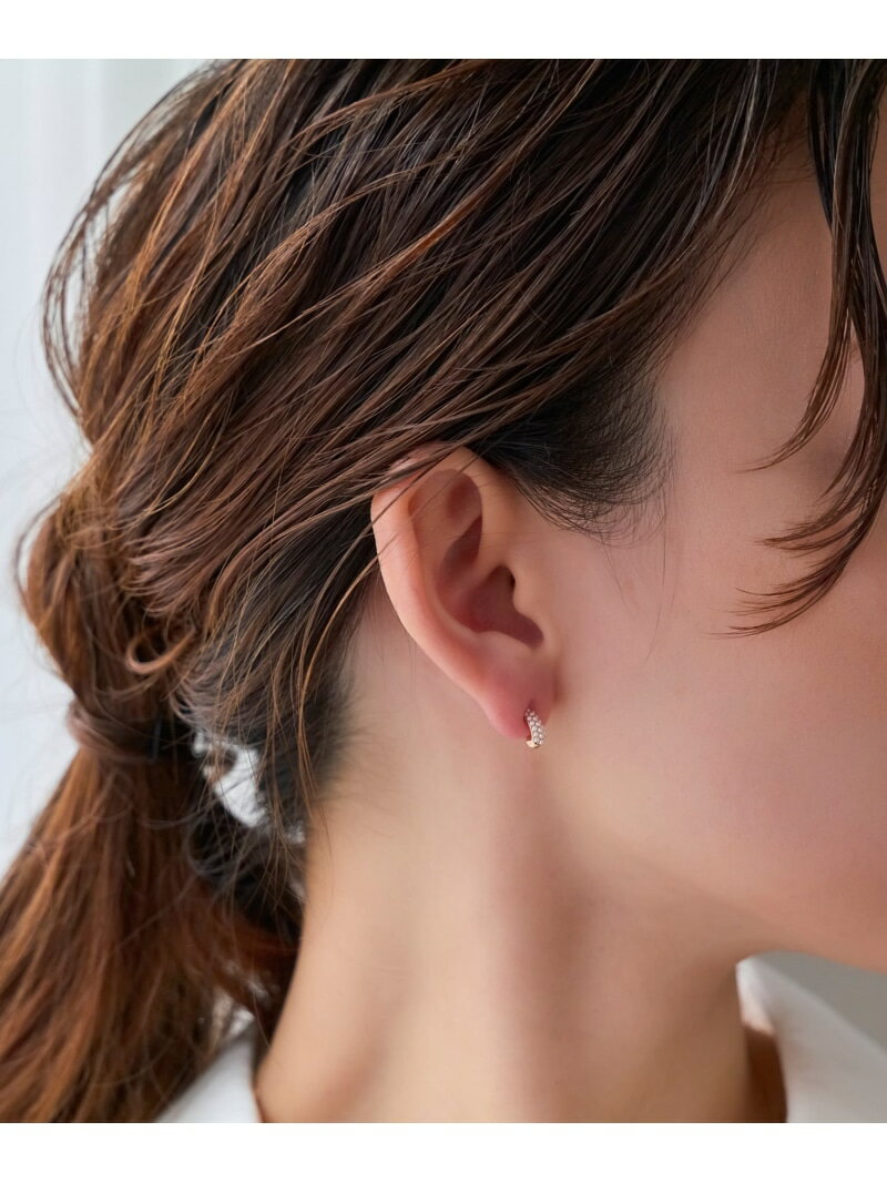 Phoebe 【痛くないシリーズ】パールフープライトフィットイヤリング シャンパンゴールド ジュエルアディクト アクセサリー・腕時計 イヤリング・イヤーカフ ゴールド