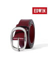 EDWIN ベルト メンズ 牛革 本革 レザー ステッチ サイズ調整可 マルカワ ファッション雑貨 ベルト ブラウン ブラック レッド【送料無料】