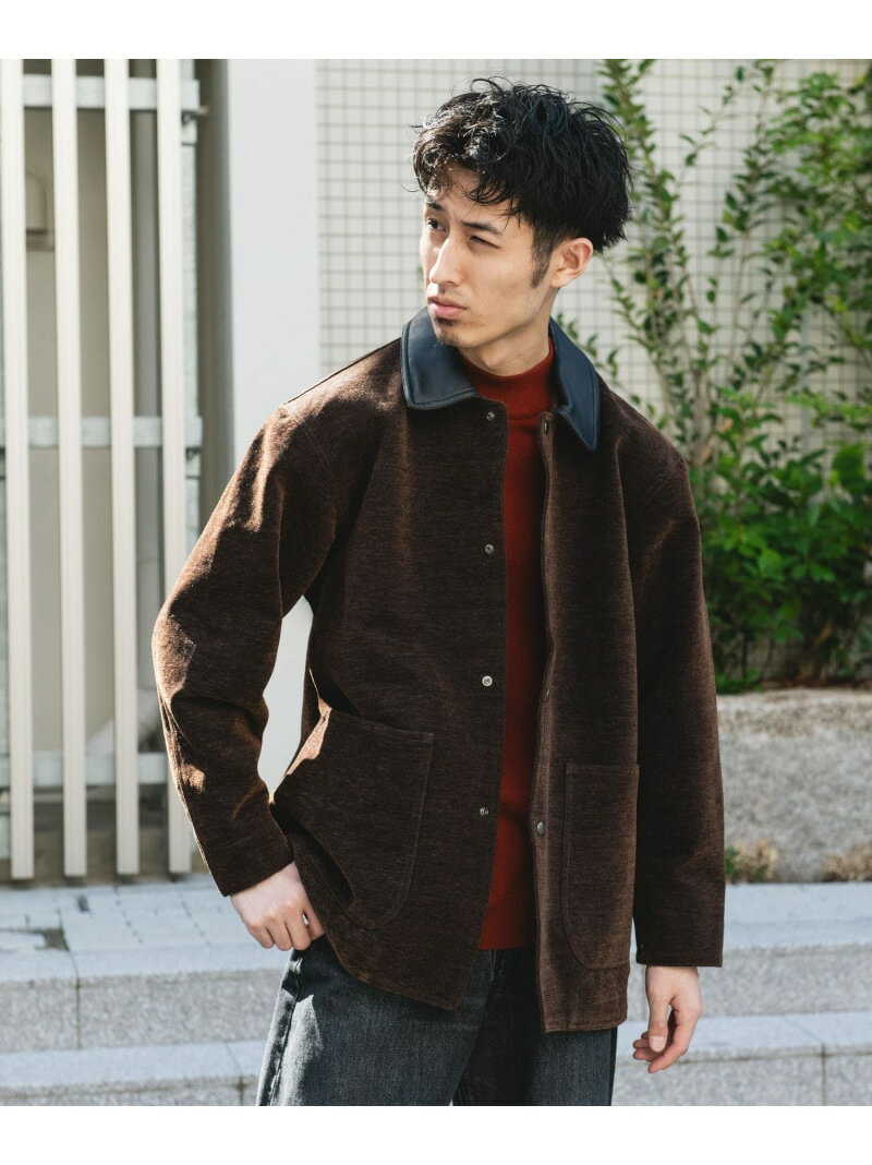 URBAN RESEARCH DOORS インディゴモール ワークジャケット アーバンリサーチドアーズ ジャケット・アウター テーラードジャケット・ブレザー ネイビー ブラウン【送料無料】