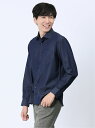 【SALE/37%OFF】TAKA-Q ストレッチ シャンブレー セミワイドカラー長袖シャツ タカキュー トップス シャツ・ブラウス ネイビー ブルー【RBA_...