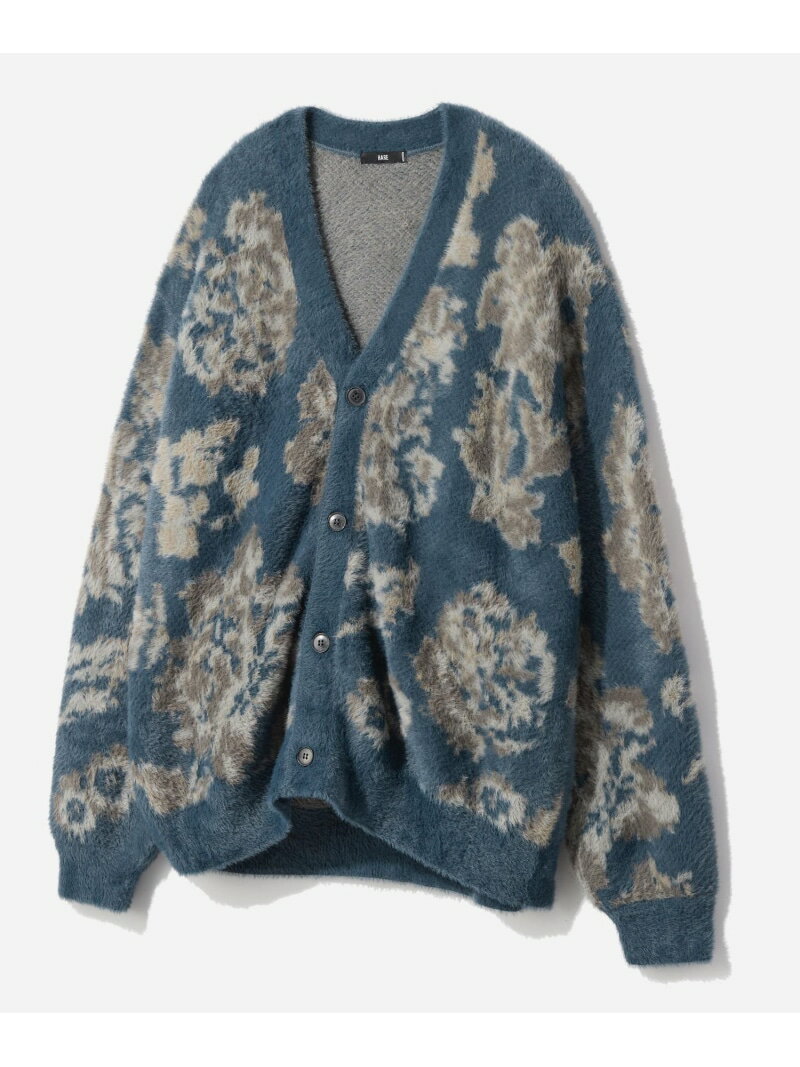HARE シャギーニットガラカーディガン ハレ トップス カーディガン グレー ブラック ブルー【送料無料】