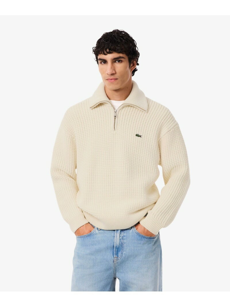 LACOSTE ローゲージハーフジップニッ