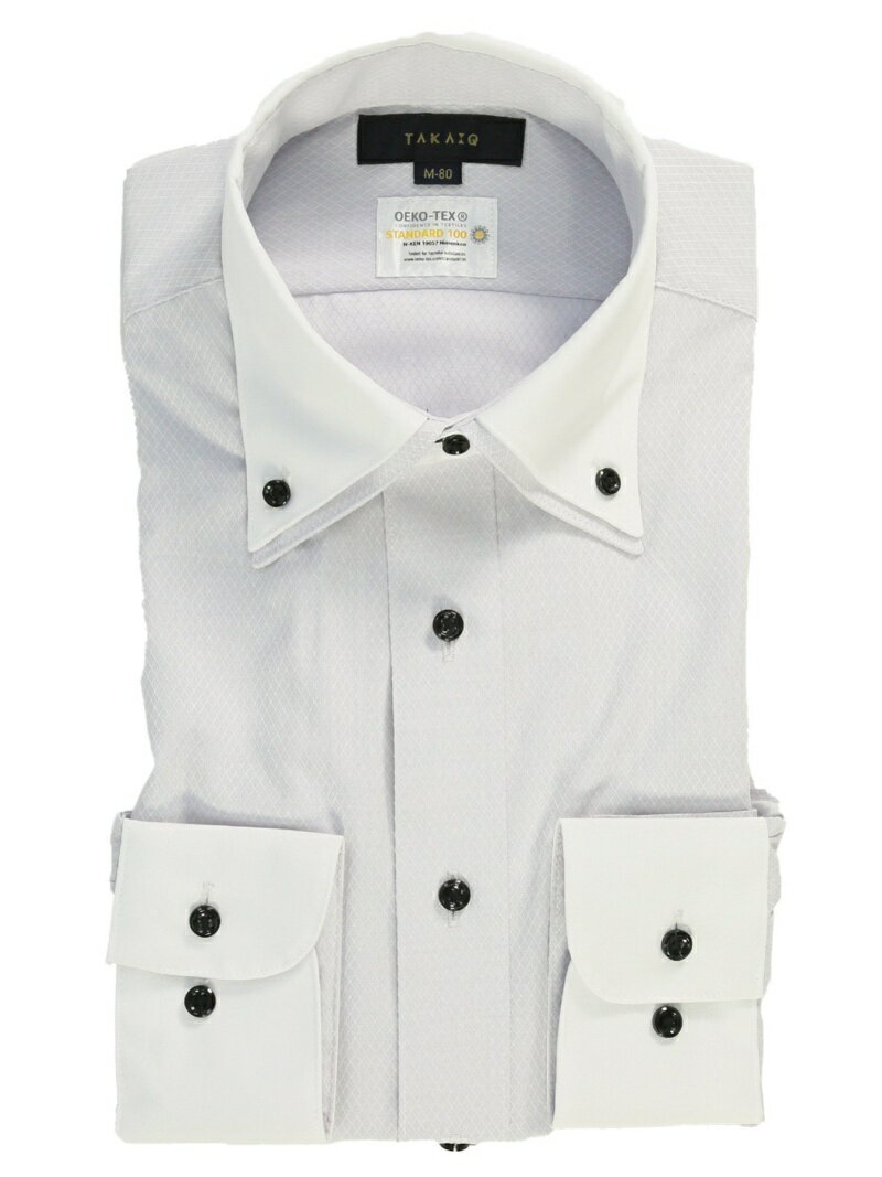 TAKA-Q 形態安定 吸水速乾 スタンダードフィット 2枚衿ドゥエ長袖シャツ タカキュー スーツ・フォーマル Yシャツ・カッターシャツ グレー