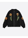 U:UME Tulip Motif Baseball Jacket ユーム ジャケット・アウター テーラードジャケット・ブレザー ブラック【先行予約】*【送料無料】
