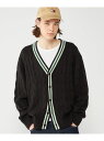 TOMMY JEANS (M)TOMMY HILFIGER(トミーヒルフィガー) ケーブルVネックカーディガン トミーヒルフィガー トップス カーディガン ブラック ホワイト【送料無料】