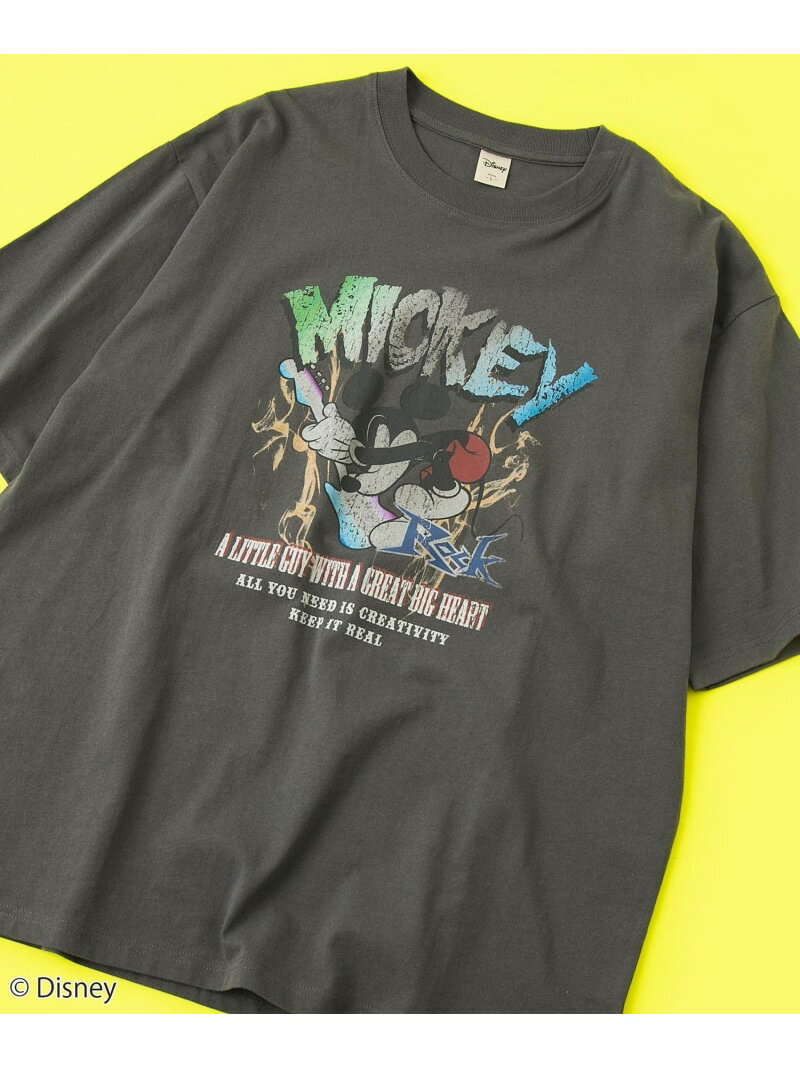 【SALE／40%OFF】coen MICKEY(ミッキー)/ヴィンテージライクTシャツ コーエン トップス カットソー・Tシャツ グレー ホワイト【RBA_E】のサムネイル