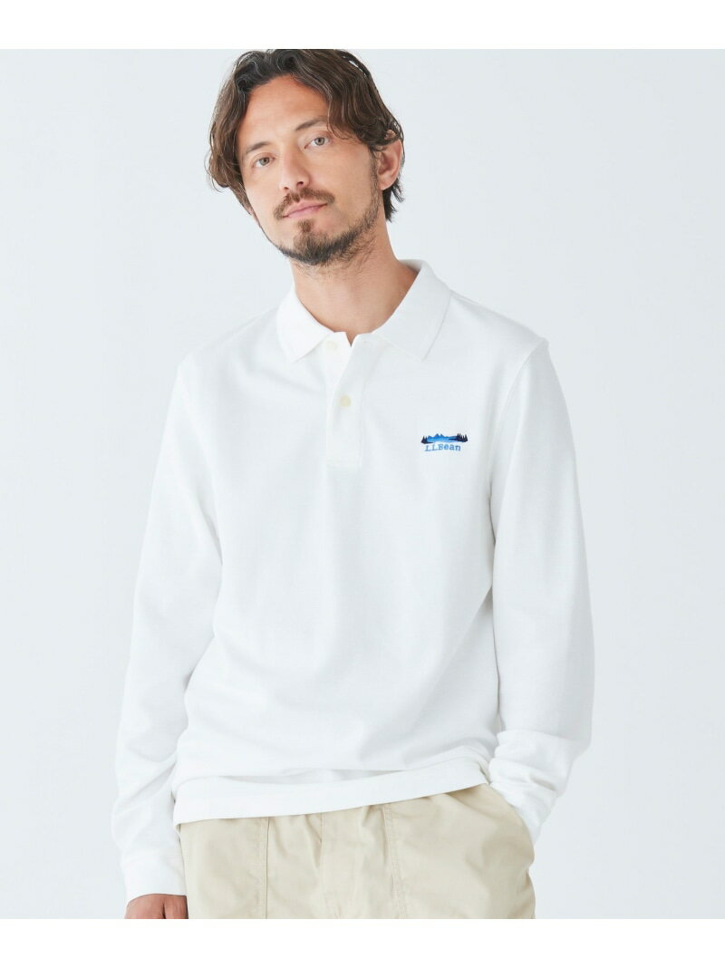 L.L.Bean ダブル・エル・ポロシャツ、長袖　カタディン・ロゴ ジャパン・フィット エルエルビーン トッ..