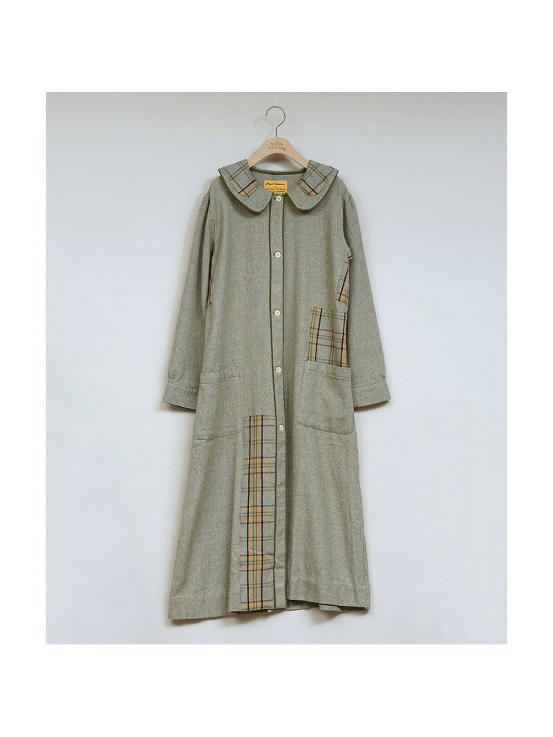 【SALE／40%OFF】Nigel Cabourn WOMAN / ナイジェル・ケーボン × オリジナルマドラス・トレーディングカン ナイジェル・ケーボン ワンピース・ドレス シャツワンピース グリーン【RBA_E】【送料無料】
