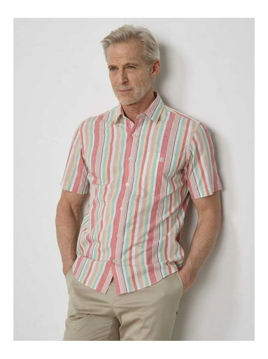 【SALE/30%OFF】Aquascutum MEN Multi Floral Stripe Short Sleeve Shirt アクアスキュータム トップス シャツ・ブラウス オレンジ【RBA_E】【送料無料】 【SALE/30%OFF】Aquascutum MEN Multi Floral Stripe Short Sleeve Shirt アクアスキュータム トップス シャツ・ブラウス オレンジ【RBA_E】【送料無料】