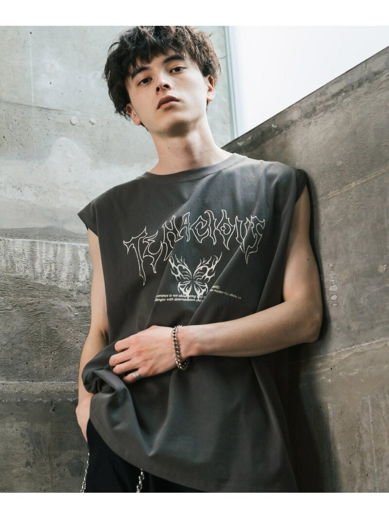 Rocky Monroe ピグメントライクグラフィックプリントノースリーブ ロッキーモンロー トップス ノースリーブ・タンクトップ