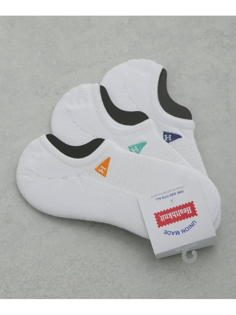 NANO universe Healthknit/ペナント刺繍ソックス 3足セット/ホワイト ナノユニバース 靴下・レッグウェア その他の靴下・レッグウェア