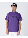 PING APPAREL メッシュジャカード半袖ハイネックシャツ <GOLD> (MENS) ピン アパレル トップス その他のトップス ホワイト パープル グレー ブラック【送料無料】
