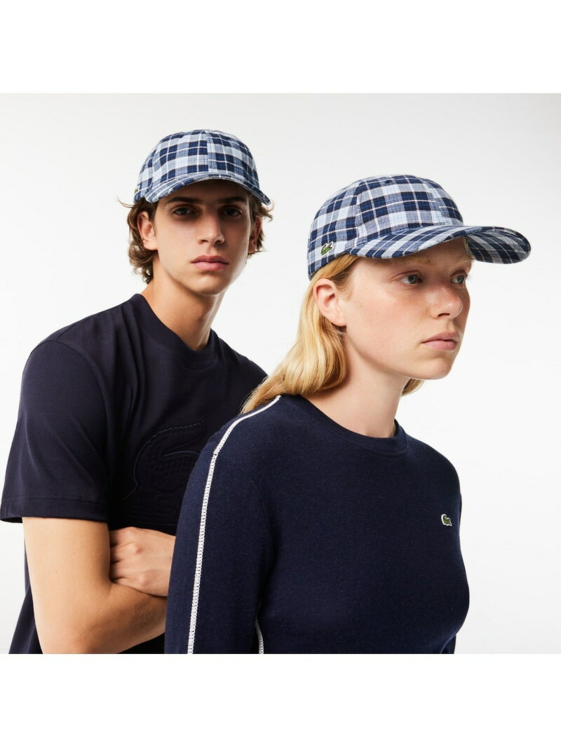 ラコステ 【SALE／30%OFF】LACOSTE ワンポイントチェックネルキャップ ラコステ 帽子 キャップ ネイビー【RBA_E】【送料無料】