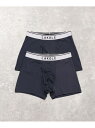 LAKOLE 【2枚セット】無地ロゴボクサーパンツ ラコレ インナー・ルームウェア ボクサーパンツ・トランクス パープル ブルー ブラック グレー