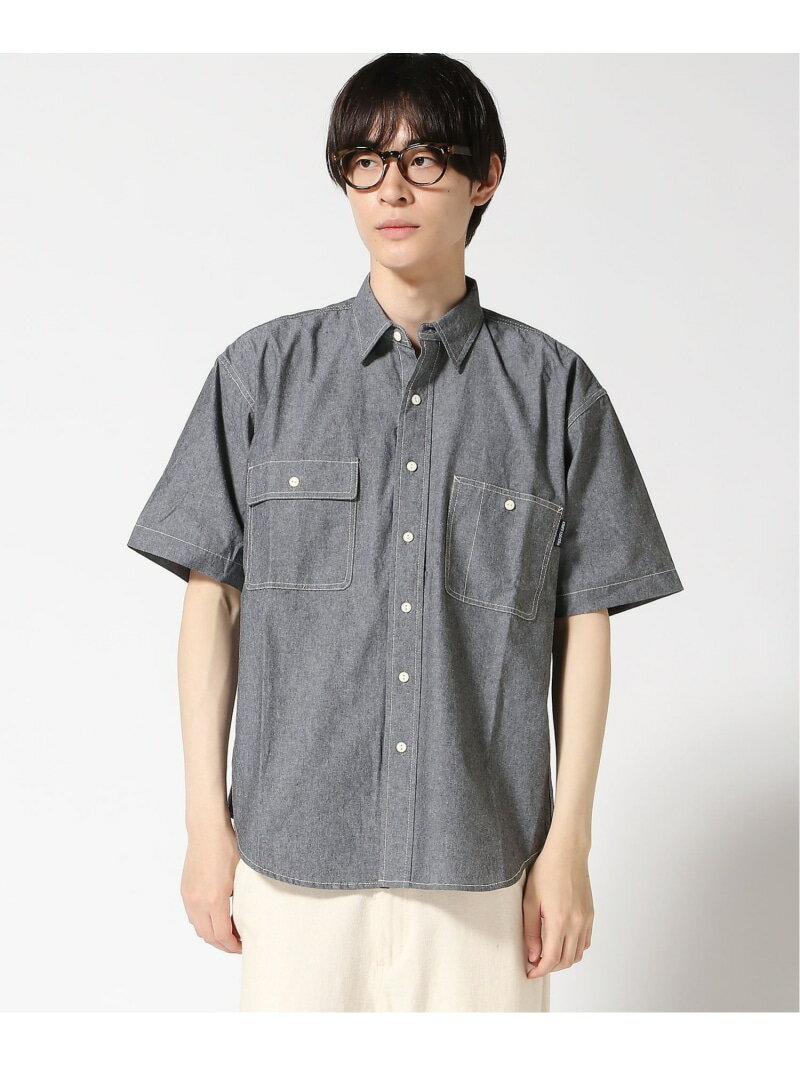 【SALE/60%OFF】KRIFF MAYER (M)シャンブレー刺繍ワークシャツ クリフメイヤー トップス シャツ・ブラウス ネイビー グレー ブルー ホワ...