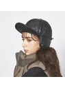 ABAHOUSE LASTWORD 【RUBEN/ルーベン】EARCOVER QULTING FAKE LEATHE アバハウス 帽子 ハット ベージュ ブラッ...