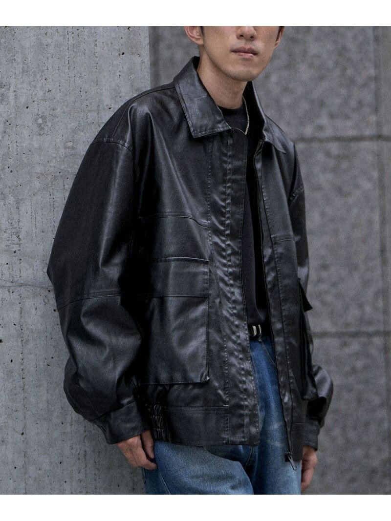 【SALE／10%OFF】CRAFT STANDARD BOUTIQUE フェイクレザー A-2ジャケット クラフトスタンダードブティック ジャケット・アウター テーラードジャケット・ブレザー ブラック ブラウン【RBA_E】【送料無料】