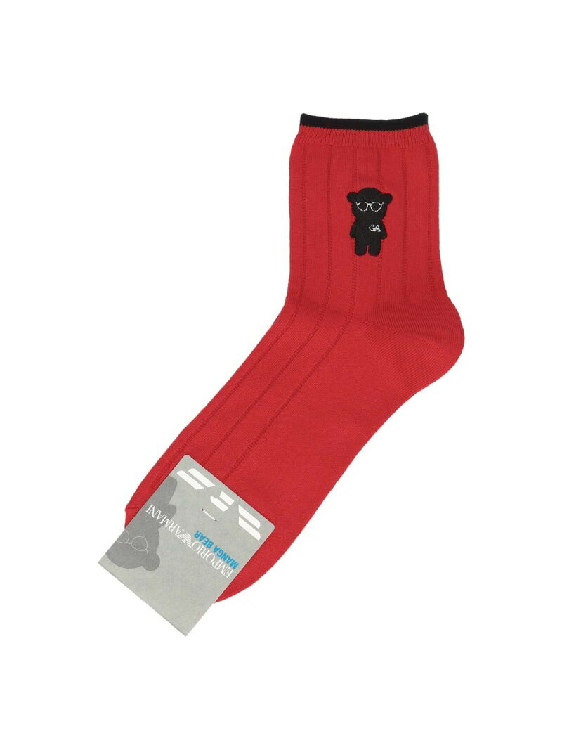 EMPORIO ARMANI EMPORIO ARMANI マンガベア ショート丈 メンズ カジュアル ソックス ナイガイ 靴下・レッグウェア 靴下 ブラック レッド ホワイト