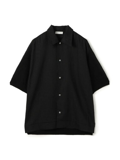 TOMORROWLAND MEN リネンニットコンビ ハーフスリーブシャツ トゥモローランド トップス ニット ブラック ネイビー ベージュ【送料無料】 TOMORROWLAND MEN リネンニットコンビ ハーフスリーブシャツ トゥモローランド トップス ニット ブラック ネイビー ベージュ【送料無料】