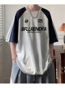 【SALE/30%OFF】NOWLE NOWLE/(M)【NOWLE】スポーティー ゲーム プリント 半袖ラグランTシャツ チェルカ トップス カットソー・Tシャツ ネイビー グレー【RBA_E】