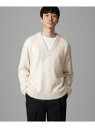【SALE/60%OFF】NANO universe モヘヤブレンド起毛Vネックニット ナノユニバース トップス ニット グリーン ホワイト【RBA_E】