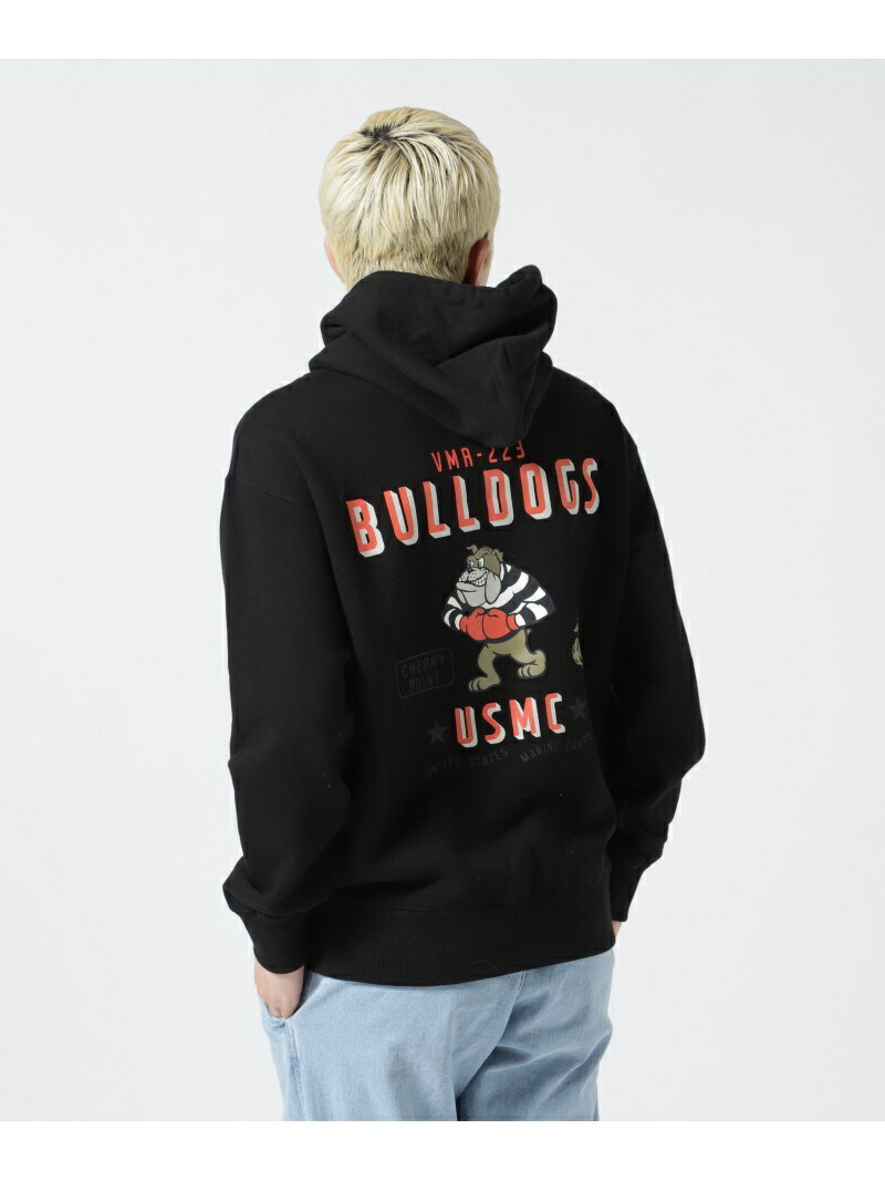 アヴィレックス パーカー メンズ 【SALE／50%OFF】AVIREX 《直営店限定》BULLDOG PULL OVER PARKA / ブルドッグ プルオーバー パーカー アヴィレックス トップス パーカー・フーディー ブラック グレー ホワイト【RBA_E】【送料無料】