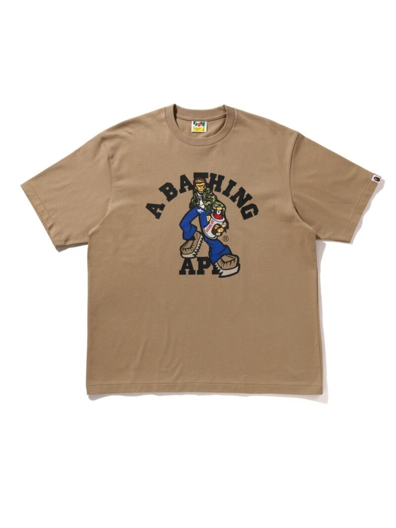 A BATHING APE GRAFFITI CHARACTER COLLEGE RELAXED FIT TEE A xCVO GCv gbvX Jbg\[ETVc x[W ubN O[yz