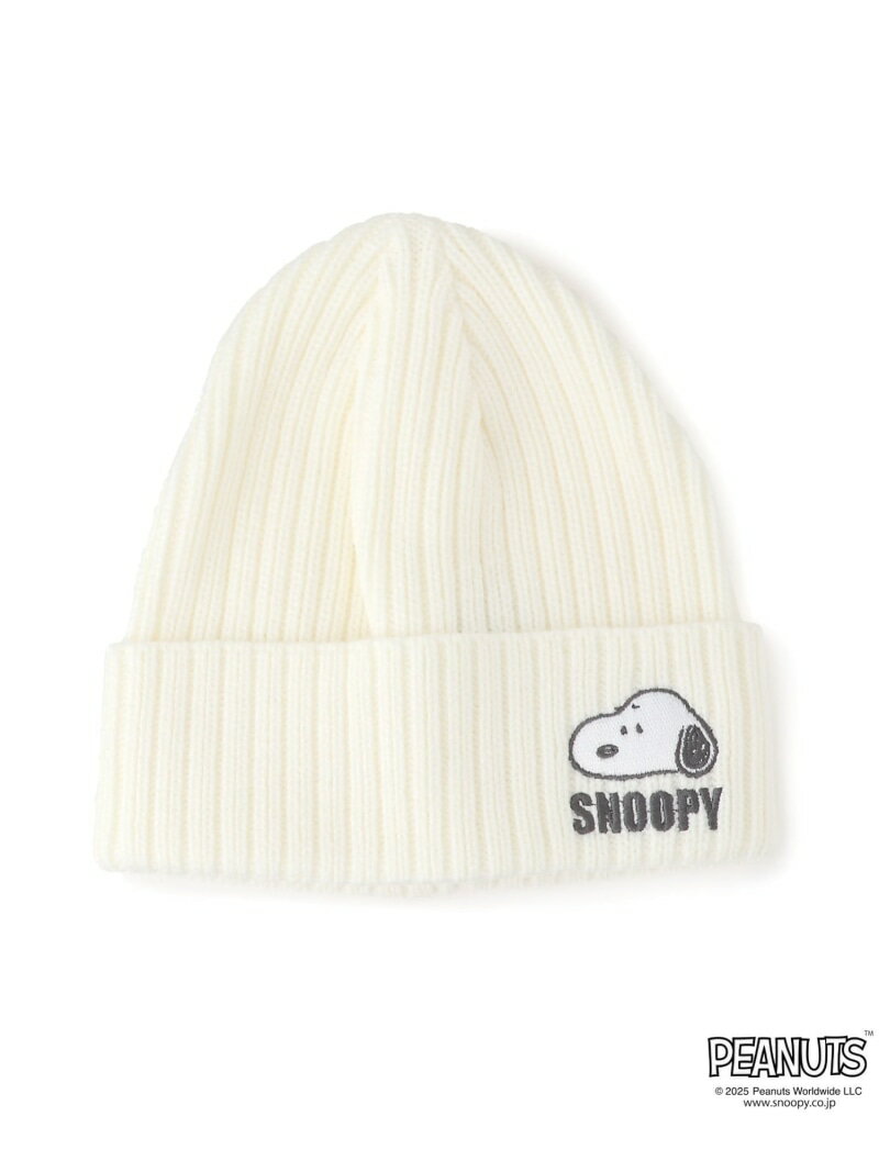 PEANUTS PEANUTS/(M)ピーナッツ別注 ニット帽 ジーンズメイト 帽子 ニット帽・ビーニー ブラック ホワ..