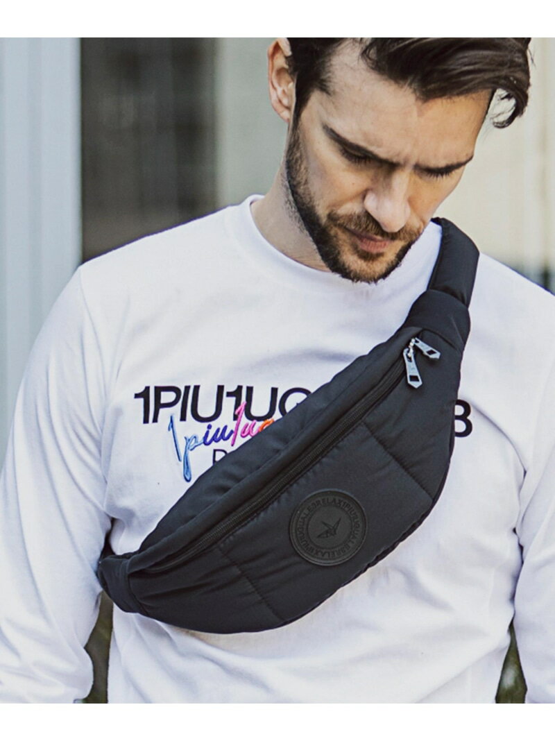 楽天Rakuten Fashion Men1PIU1UGUALE3 RELAX （M）1PIU1UGUALE3 RELAX/サークルロゴボディバッグ シフォン バッグ ボディバッグ・ウエストポーチ ブラック【送料無料】