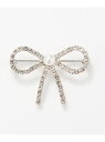 Phoebe リボンパールビジューブローチ シルバー ジュエルアディクト アクセサリー・腕時計 ブローチ・コサージュ・バッジ シルバー