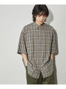 【SALE/10%OFF】CITEN <CITEN>ドビーチェックビッグシャツ シテン トップス シャツ・ブラウス ベージュ【RBA_E】【送料無料】