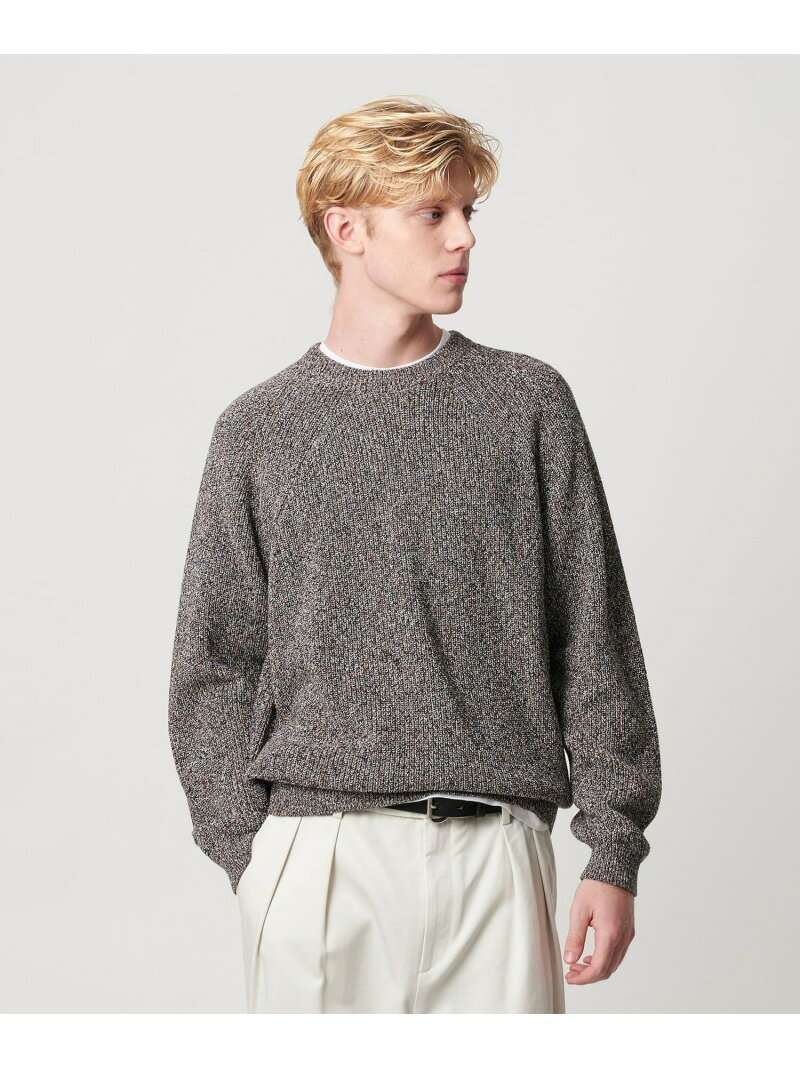 BEAUTY&YOUTH UNITED ARROWS クリスプ アゼ スリーク クルーネック ニット ビューティー＆ユース ユナイテッドアローズ トップス ニット ブラック【送料無料】