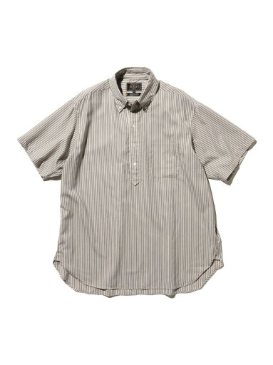 BEAMS PLUS BEAMS PLUS|ウール ストライプ ボタンダウン 半袖 プルオーバー シャツ ビームス メン トップス シャツ・ブラウス ブラウン オレンジ ブルー【送料無料】 BEAMS PLUS BEAMS PLUS|ウール ストライプ ボタンダウン 半袖 プルオーバー シャツ ビームス メン トップス シャツ・ブラウス ブラウン オレンジ ブルー【送料無料】