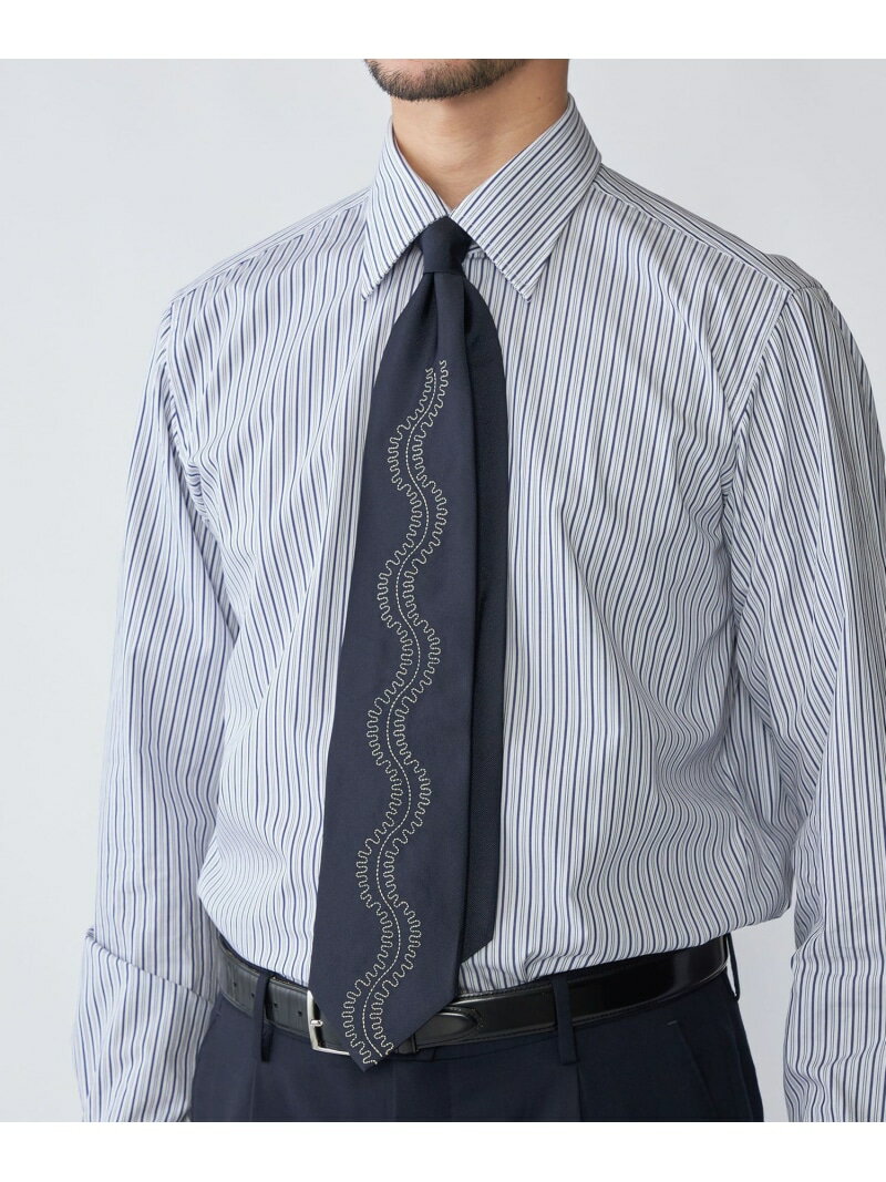 【SALE/40%OFF】SHIPS MEN BLECK: シルク エンブロイダリ- ウェーブ ネクタイ シップス スーツ・フォーマル ネクタイ・蝶ネクタイ ブラック ネイビー【RBA_E】【送料無料】