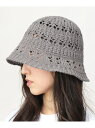 A.M.S. クロシェハット バケットハット ハット 帽子 透かし編み ニット 春 夏 バケハ エー.エム.エス. 帽子 ハット ブラウン ブラック グレー