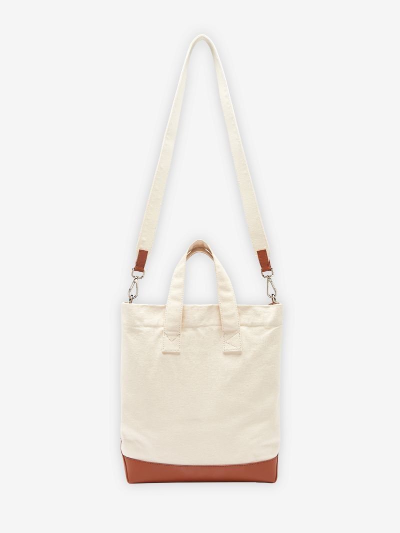 MAISONKITSUNEMAISONKITSUNE/(U)LEATHERamp;COTTONN/STOTEメゾンキツネバッグトートバッグブラウン【送料無料】