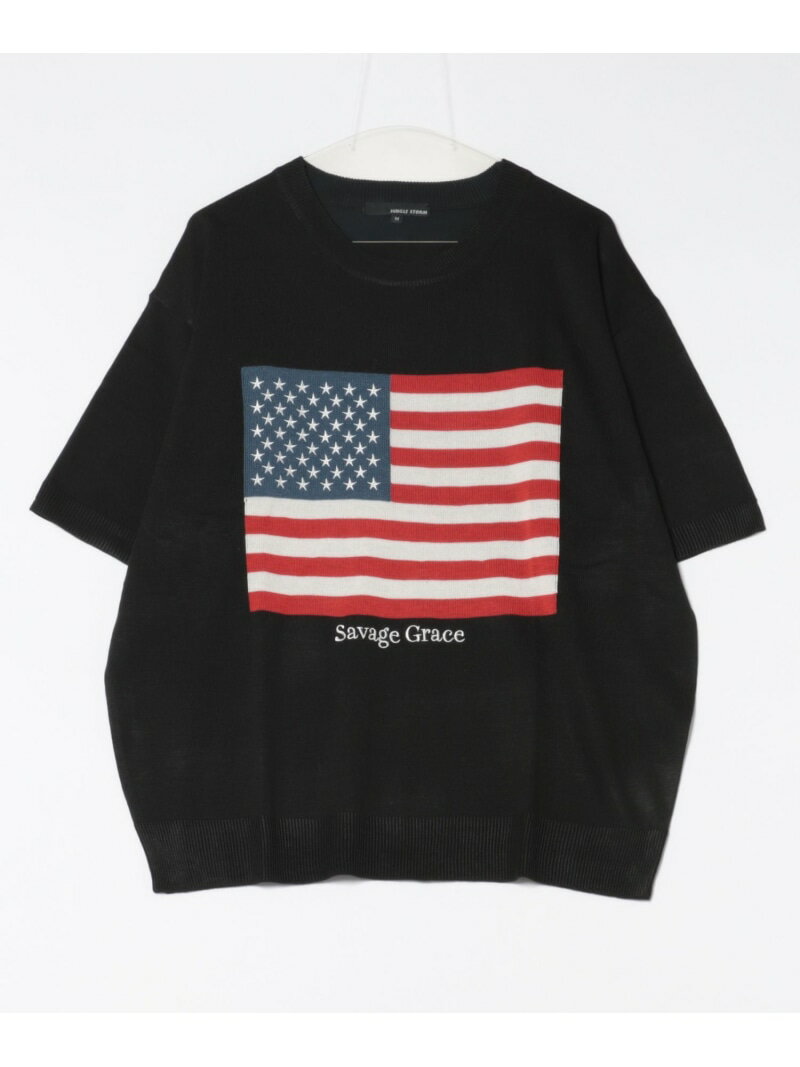 【SALE/50%OFF】MAGASIN DE MODE Brew MAGASIN DE MODE Brew/星条旗ジャガード半袖ニット セットアップセブン ト...