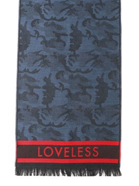 【SALE／60%OFF】LOVELESS イタリアンウールカモフラマフラー ラブレス ファッショングッズ マフラー/スヌード ネイビー ブラック【RBA_E】【送料無料】