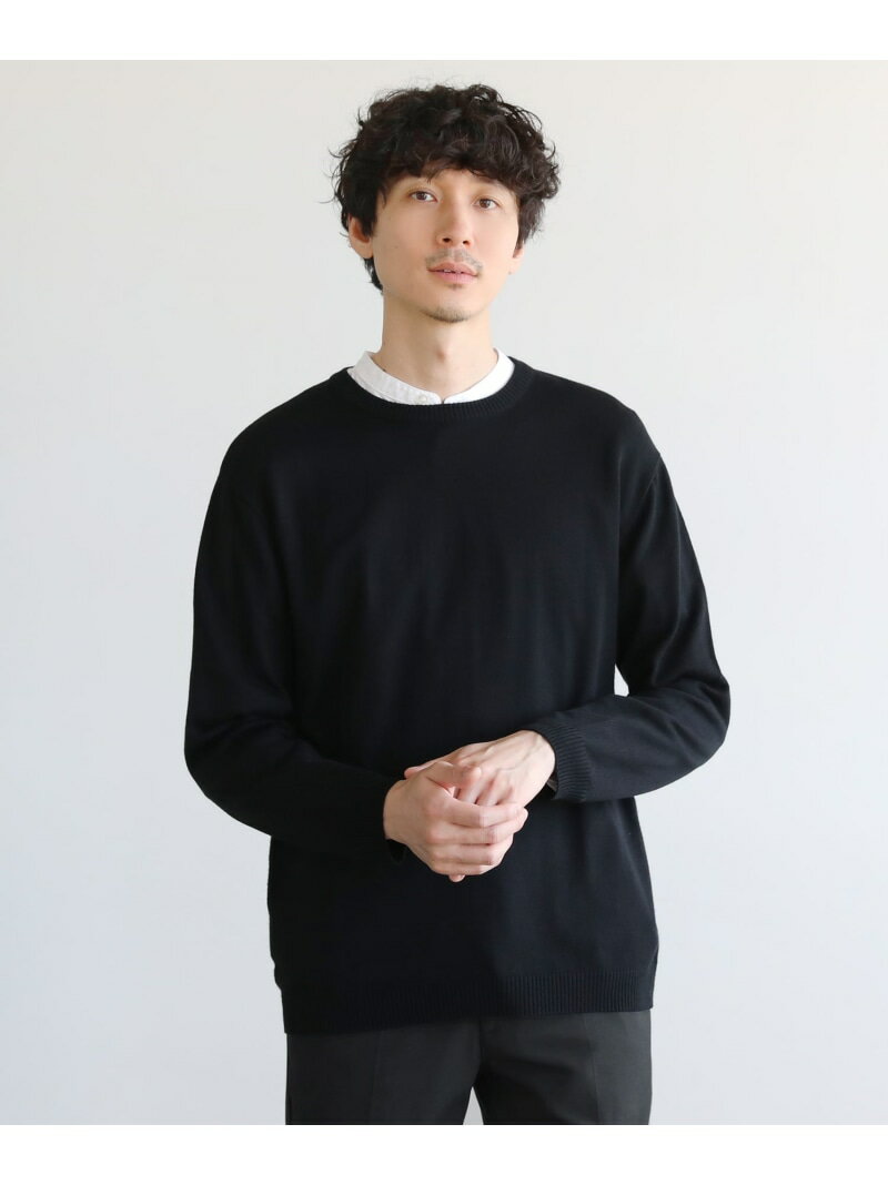 SPU 12GG天竺編みヒートサーモクルーネックニット カジュアル トップス ニット グリーン ブラック グレー ホワイト ベージュ ブラウン【送料無料】