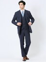 TAKA-Q ストレッチウォッシャブル レギュラーフィット 2ボタン3ピーススーツ ウィンドペン紺 【25SS】 メンズ セットアップ ジャケット ビジネス カ...