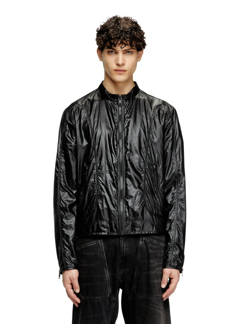 DIESEL メンズ ジャケット ディーゼル ジャケット・アウター ナイロンジャケット ブラック【送料無料】