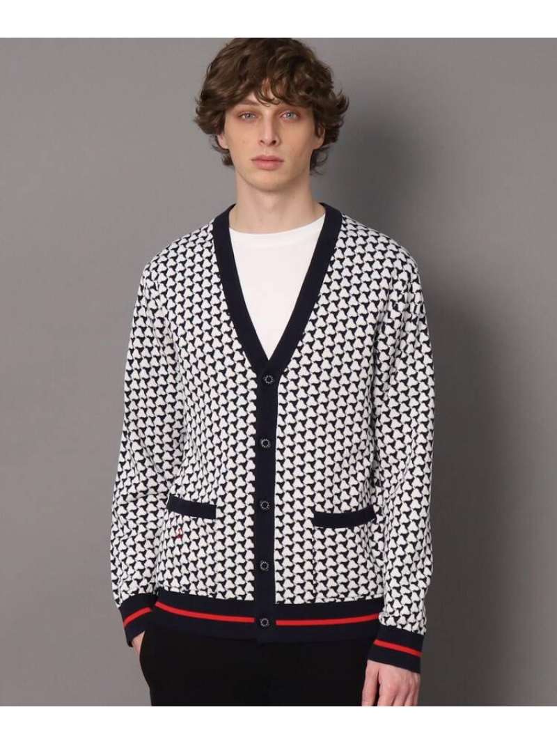 DRESSTERIOR トリコロールジャカードカーディガン ドレステリア トップス カーディガン ネイビー【送料無料】のサムネイル