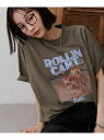 Discoat 【大人気リバイバル/WEB限定】ピグメントアソートロックTシャツ《ユニセックス》 ディスコート トップス カットソー・Tシャツ ベージュ グレー ブラウン【送料無料】