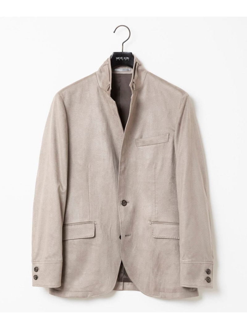 MICHEL KLEIN HOMME スエードコンバーチブルジャケット ミッシェルクランオム スーツ・フォーマル スーツジャケット ベージュ ネイビー【送料無料】