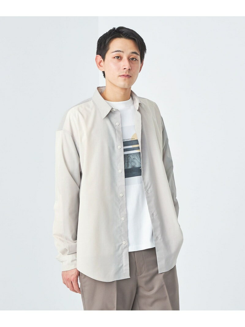 【SALE／30%OFF】UNITED ARROWS green label relaxing ポプリン オンブレ ストライプ レギュラーカラー シャツ ユナイテッドアローズ アウトレット トップス シャツ・ブラウス ネイビー ホワイト【RBA_E】【送料無料】