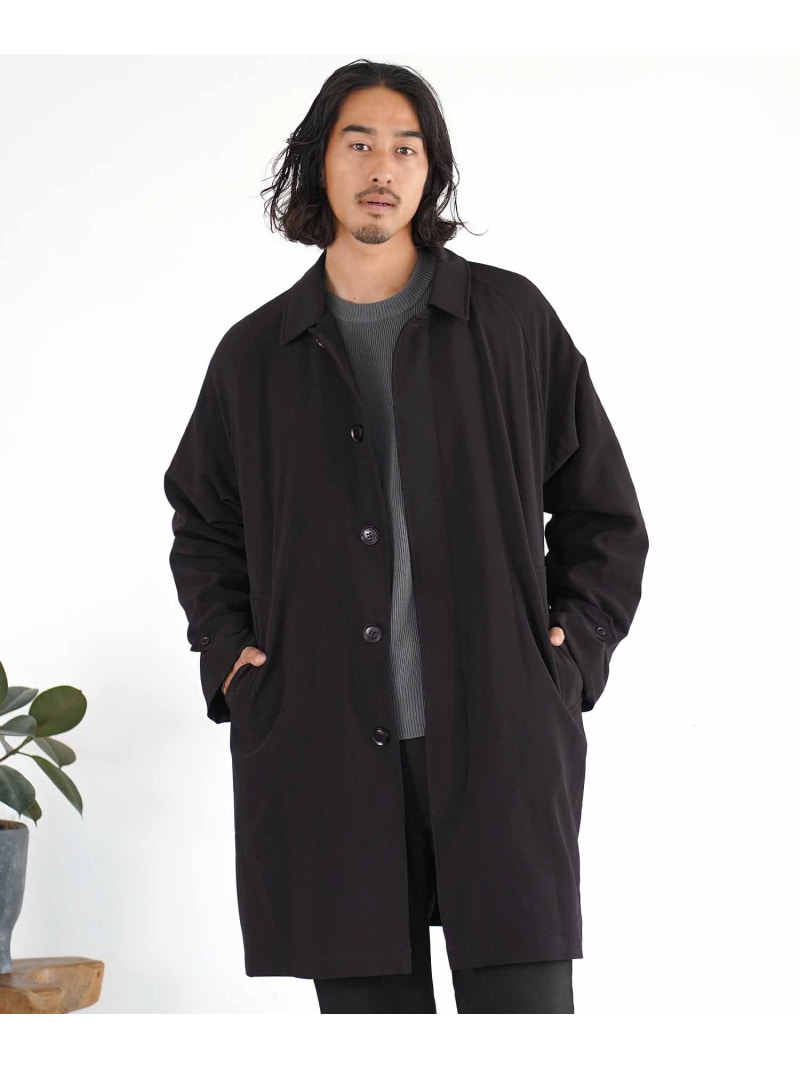 JIGGYS SHOP SELECT 中綿撥水加工バルマカーン パデットステンカラーコート ジギーズショップ ジャケット・アウター ステンカラーコート グレー ブラック【送料無料】