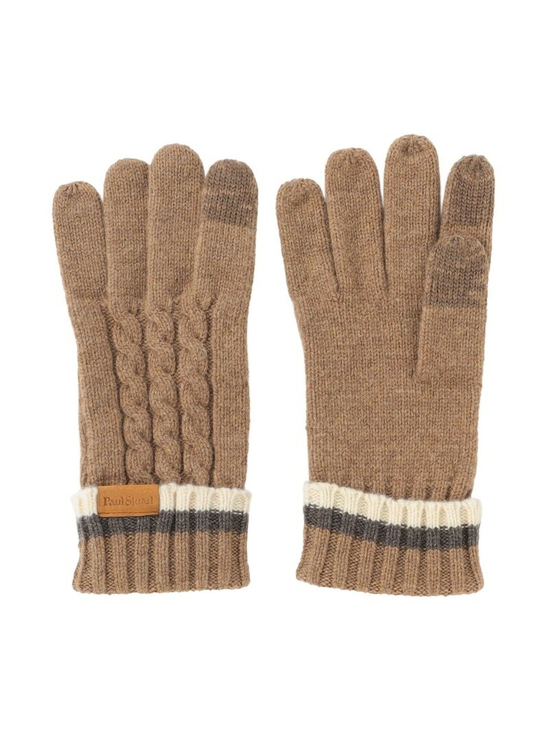 Paul Stuart 【WEB限定】ケーブル編みグローブ ポール・スチュアート ファッション雑貨 手袋 ベージュ ..