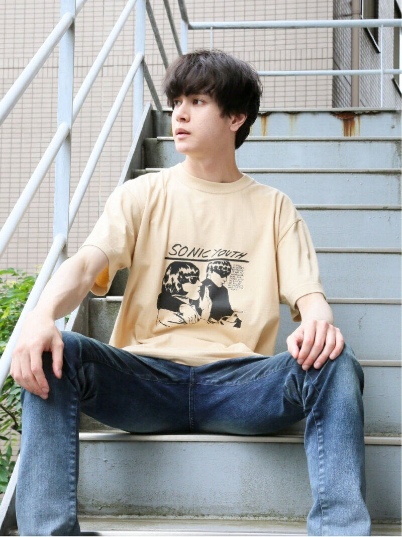 semanticdesign sonic youth 綿 クルー半袖Tシャツ Vol.1 タカキュー カットソー Tシャツ ブラック ベージュ パープル