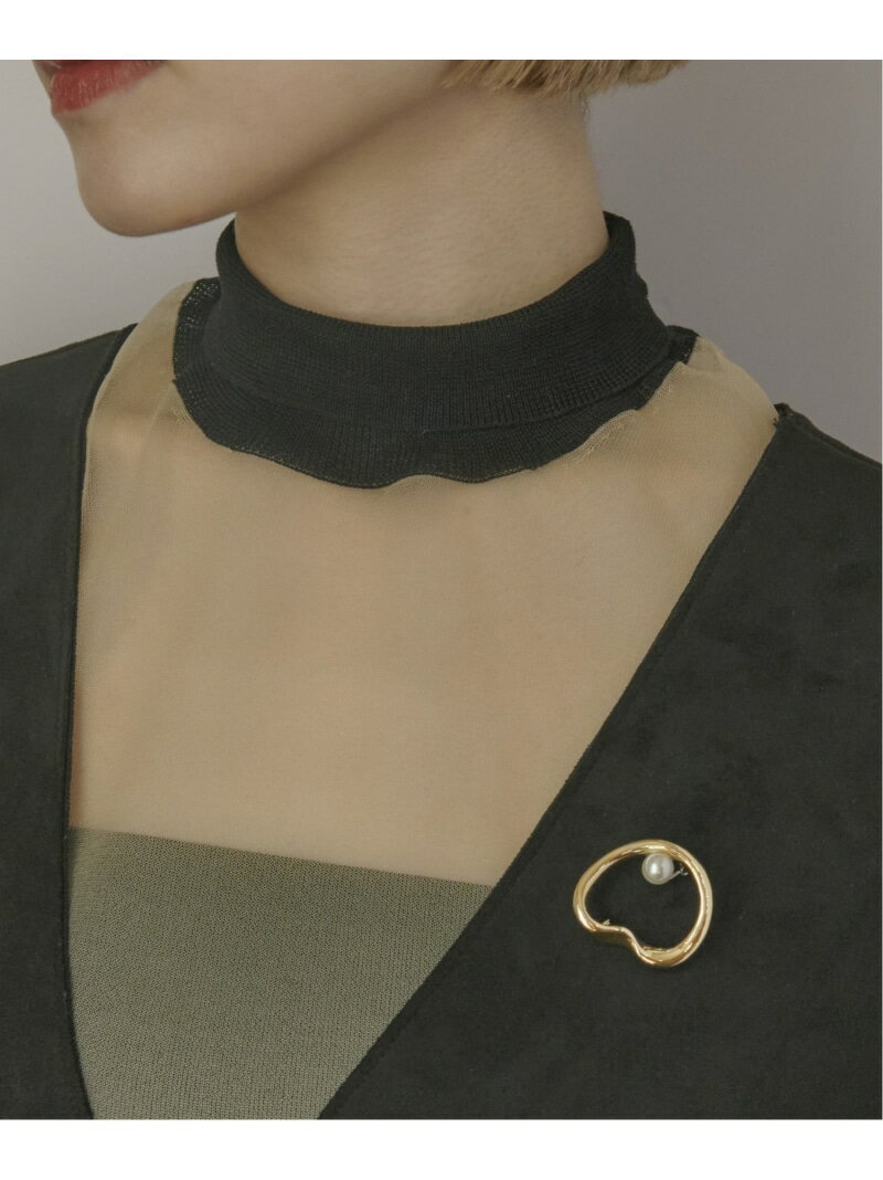 GOLDY サークル ポイント パール ブローチ ゴールディ アクセサリー・腕時計 ブローチ・コサージュ・バッジ ゴールド シルバー